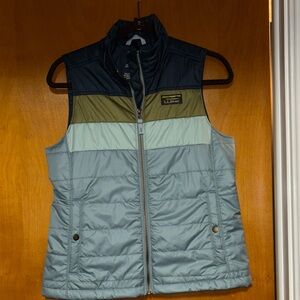 L.L. Bean Women's Blue and Green Puffer Vest